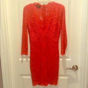 Red deep v dress. Size medium. Worn once